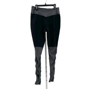 Nike Black Grey Dri Fit Legendary Ribbed Training Legging Womens Medium Mid Rise